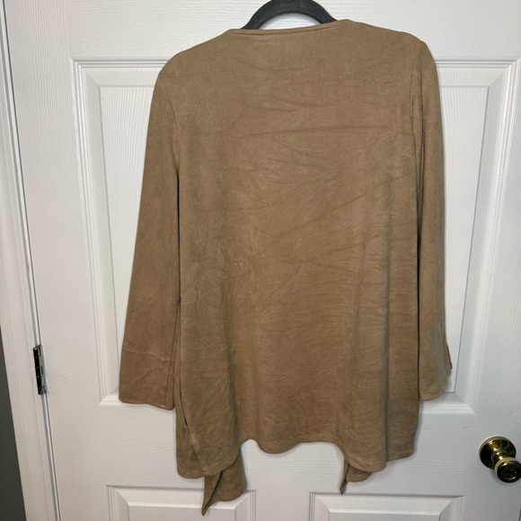 Gretchen Scott Designs Suedette Beige Open Front Women's Cardigan Size XS GUC - Picture 5 of 7